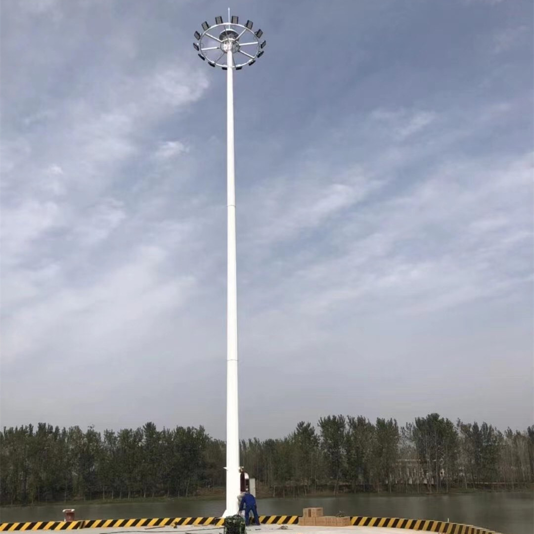 First Class High Mast Lighting Pole with Lifting and Rising System